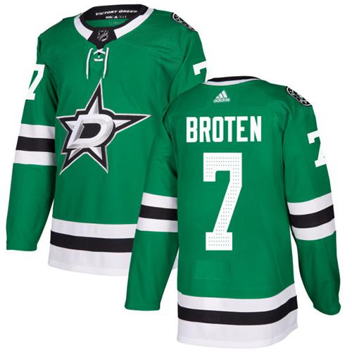 Adidas Men Dallas Stars #7 Neal Broten Green Home Authentic Stitched NHL Jersey